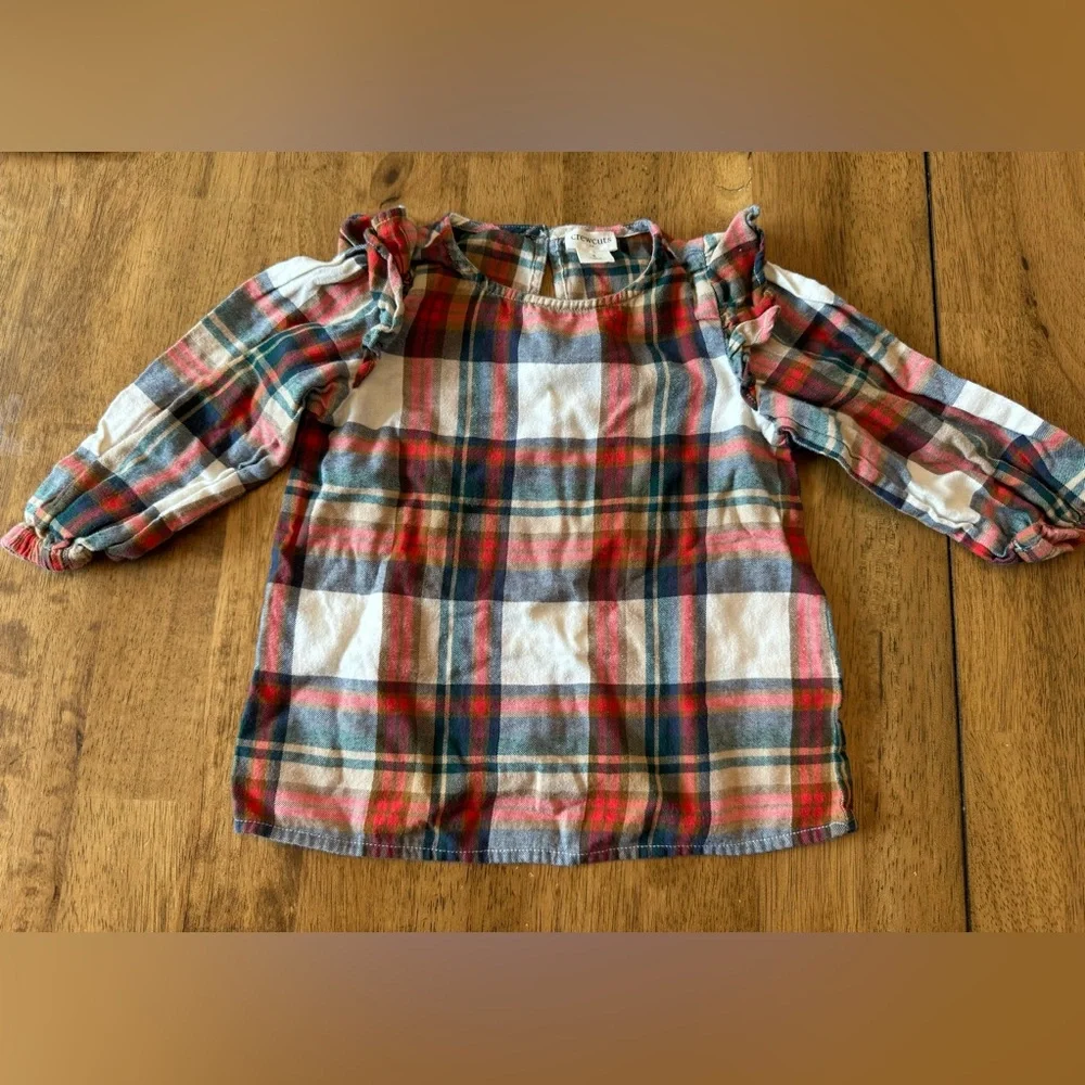 Crewcuts Plaid Ruffled Top - 3T - Picture 2 of 5